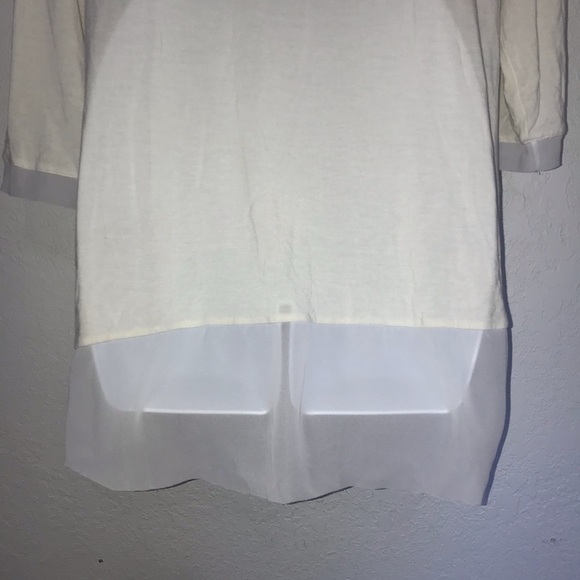 Bellini Stretch Knit White Gold Stud Tunic Top L - Picture 7 of 7